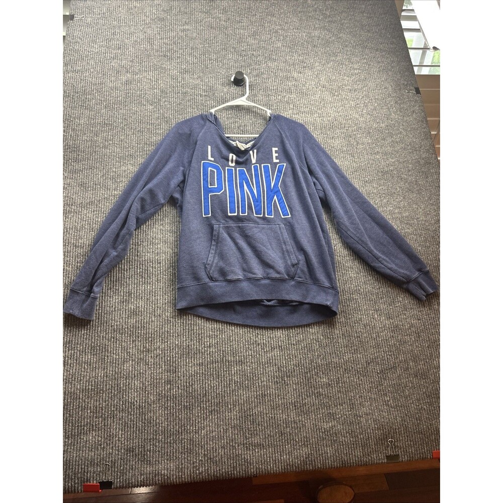 PINK Sweater Shirt Womens Medium Blue Casual Outdoors Stylish Comfort Ladies